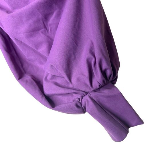 NEW Susana Monaco Square Neck Gathered Sleeve Long Sleeve Top Grape Jam XS - Picture 3 of 7